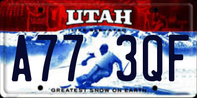 UT license plate A773QF