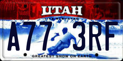 UT license plate A773RF