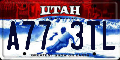 UT license plate A773TL