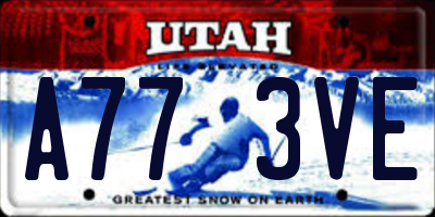 UT license plate A773VE
