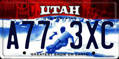 UT license plate A773XC