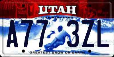 UT license plate A773ZL