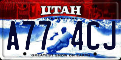 UT license plate A774CJ