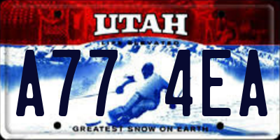 UT license plate A774EA