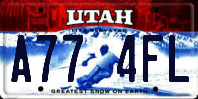 UT license plate A774FL