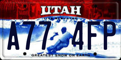 UT license plate A774FP
