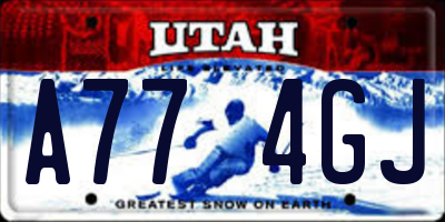 UT license plate A774GJ