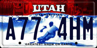 UT license plate A774HM