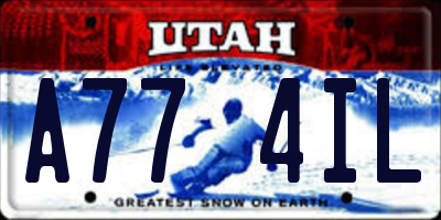 UT license plate A774IL