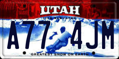 UT license plate A774JM