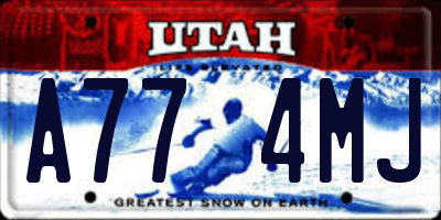 UT license plate A774MJ