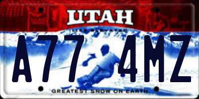 UT license plate A774MZ