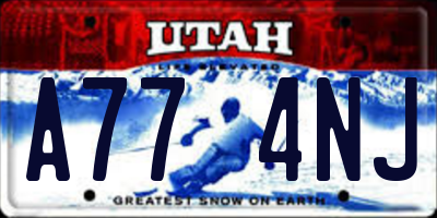 UT license plate A774NJ