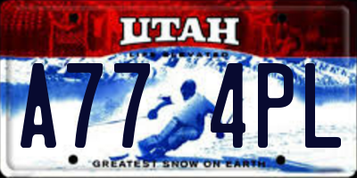 UT license plate A774PL