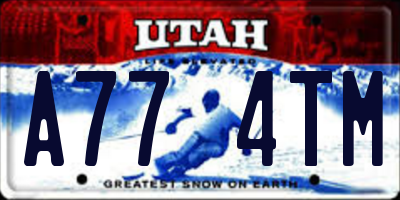 UT license plate A774TM