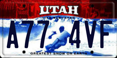 UT license plate A774VF