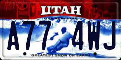 UT license plate A774WJ