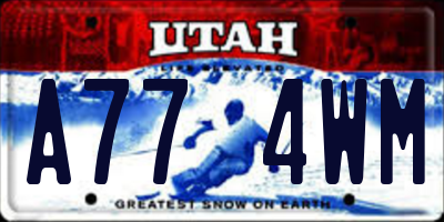 UT license plate A774WM
