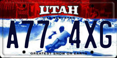 UT license plate A774XG