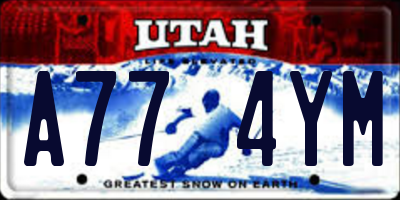 UT license plate A774YM