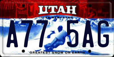 UT license plate A775AG