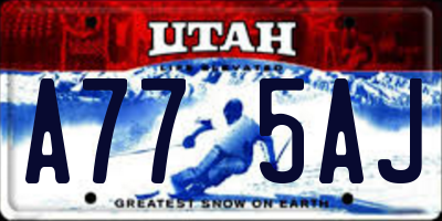 UT license plate A775AJ