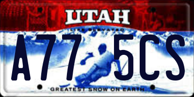 UT license plate A775CS