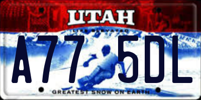 UT license plate A775DL