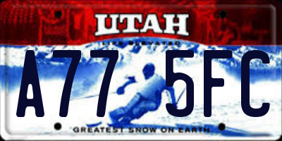 UT license plate A775FC