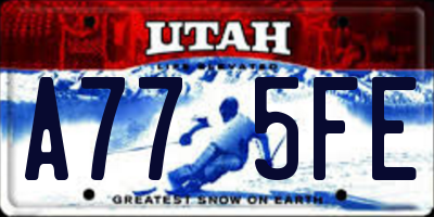 UT license plate A775FE