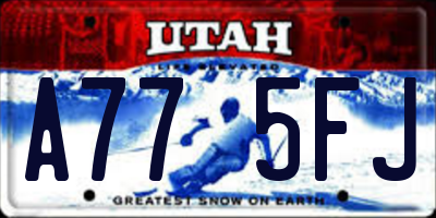 UT license plate A775FJ