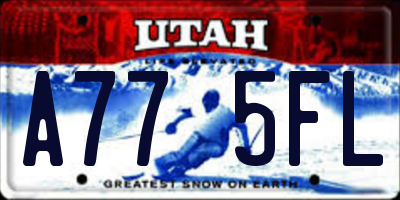 UT license plate A775FL