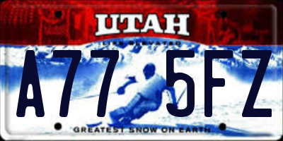 UT license plate A775FZ