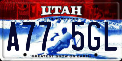 UT license plate A775GL