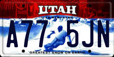 UT license plate A775JN