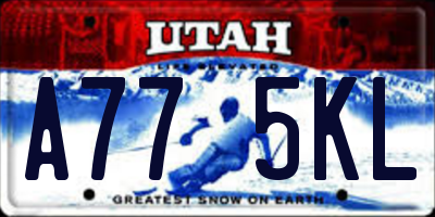 UT license plate A775KL