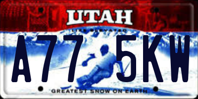 UT license plate A775KW