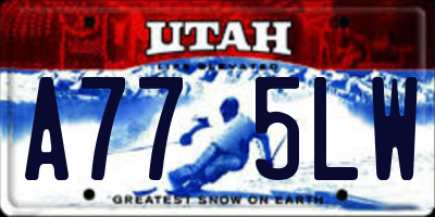 UT license plate A775LW