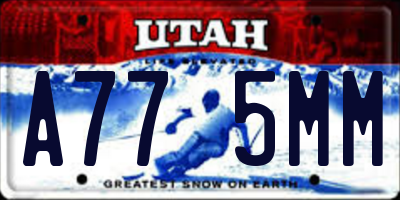 UT license plate A775MM