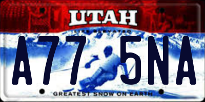 UT license plate A775NA