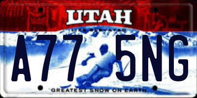 UT license plate A775NG