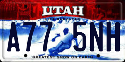 UT license plate A775NH