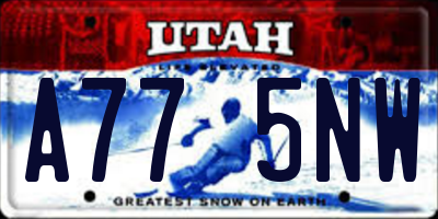 UT license plate A775NW