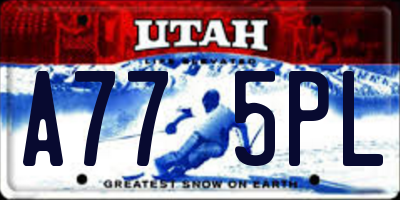 UT license plate A775PL