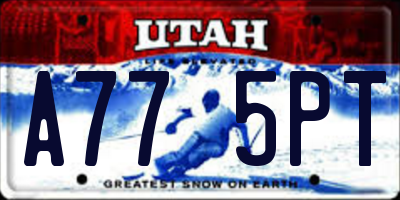 UT license plate A775PT