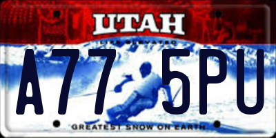 UT license plate A775PU