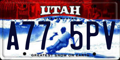 UT license plate A775PV