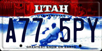 UT license plate A775PY