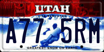 UT license plate A775RM