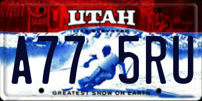 UT license plate A775RU